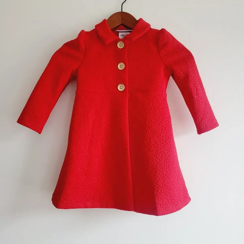4T New Bonnie Jean red coat and plaid dress